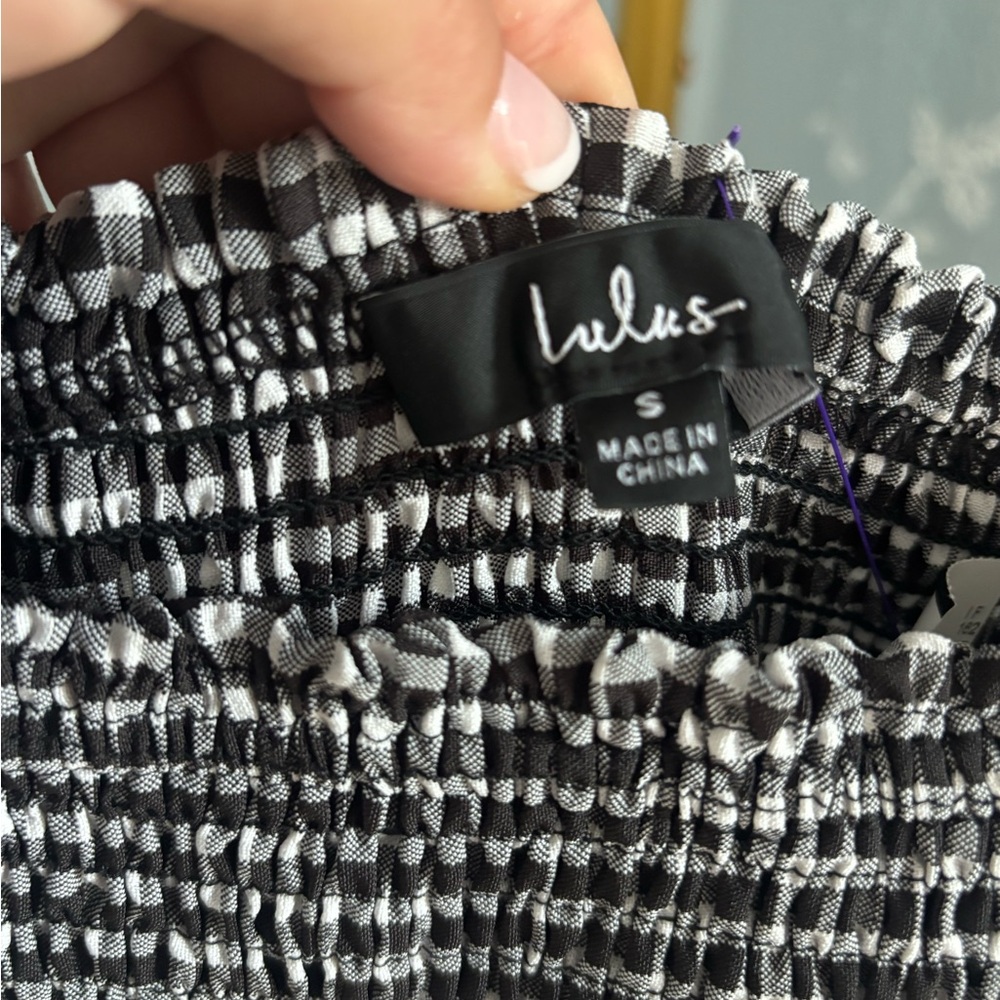 NWT Lulus Patsy Gingham Off Shoulder Maxi Dress S… - image 5